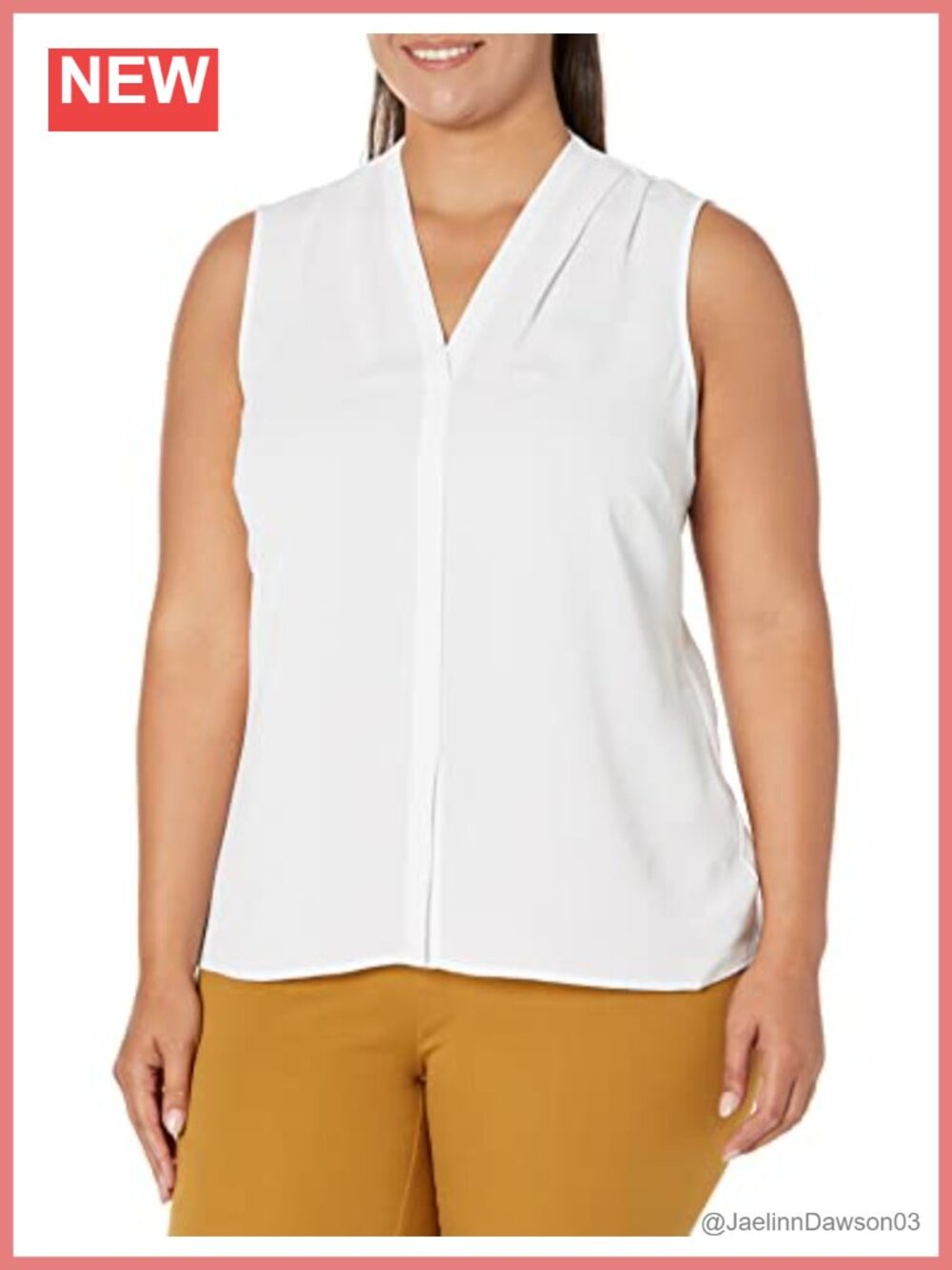 Sleeveless V-Neck Tunic Tank Top Faux Placket Back Ruching
